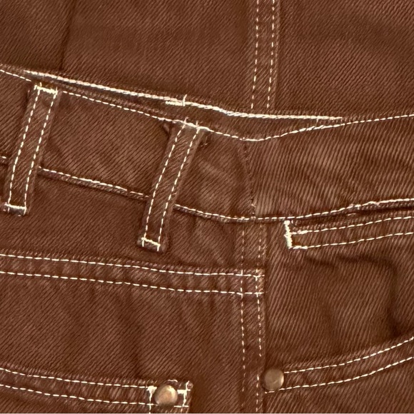 REFORMATION Cowboy High Rise Straight Jeans in Chocolate Brown 23 - Picture 8 of 13
